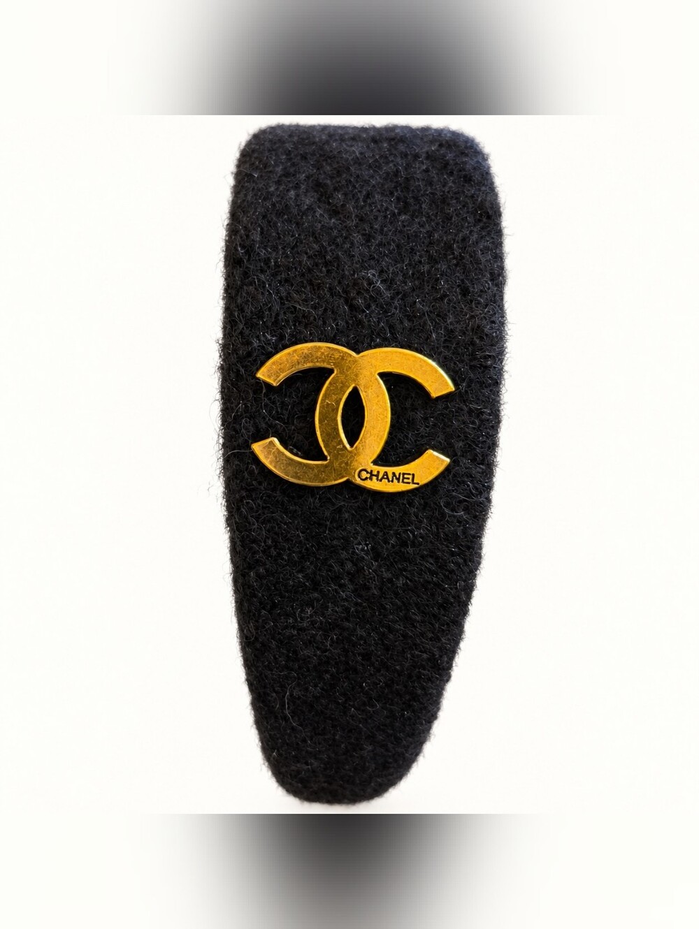 New Black Wool Padded CC Logo Headband - Picture 3 of 3